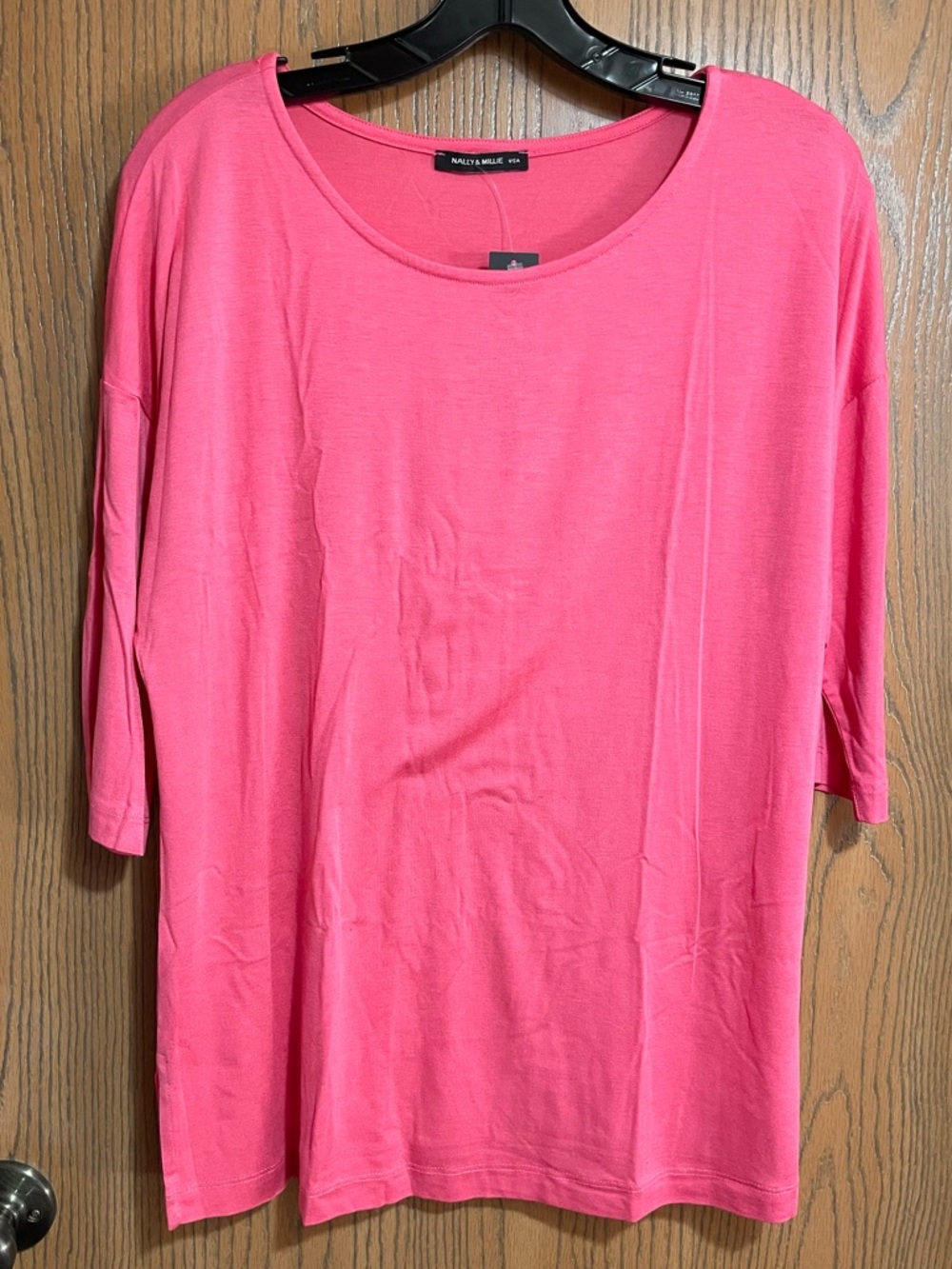 NWT Pink Tee with Scoop Neck and Short Sleeves